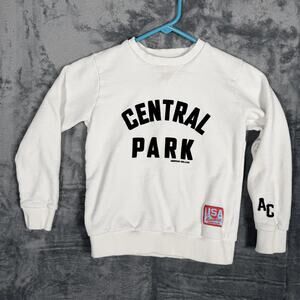American College Central Park Sweatshirt Size 8A‎ White Cotton AC Logo